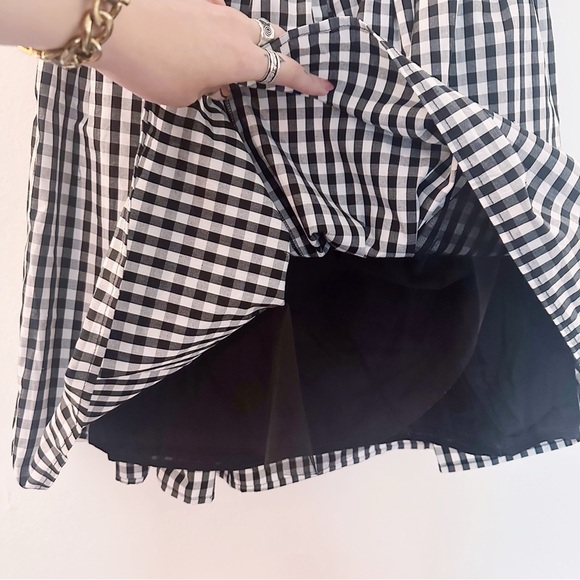 Classic Black and White Checkered A-Line Skirt - Picture 4 of 8